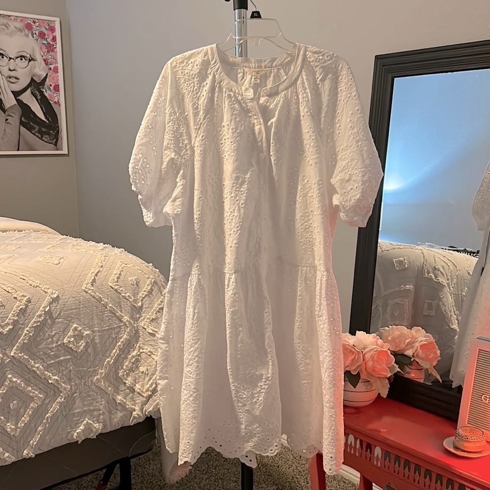 Terra & Sky Eyelet dress 1x NWT